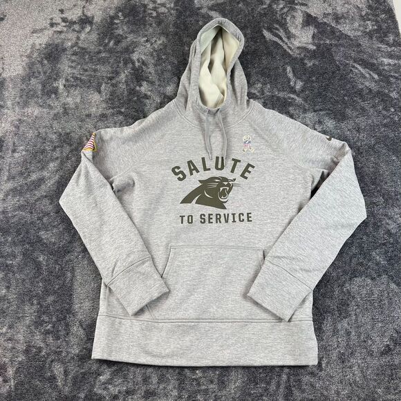Nike Carolina Panthers Salute To Service Flag Therma-Fit Hoodie Gray Sz L - Picture 1 of 12